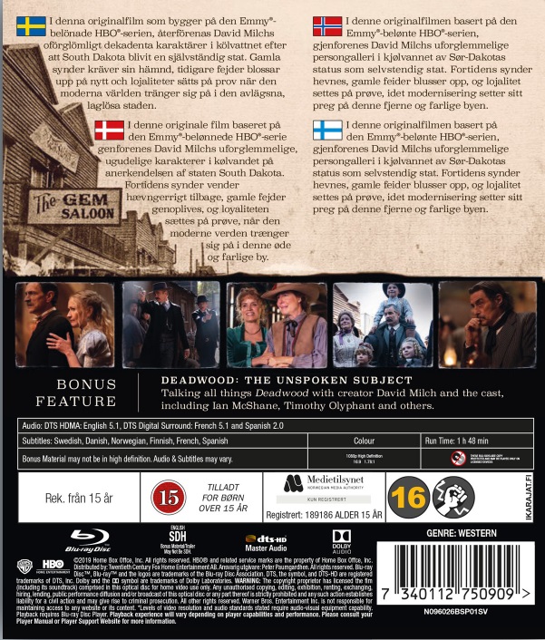 Deadwood The Movie Blu Ray Blu Ray Future Movie Shop